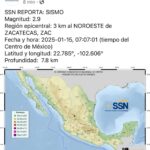 Confirma Servicio Sismológico registro de dos sismos en Zacatecas